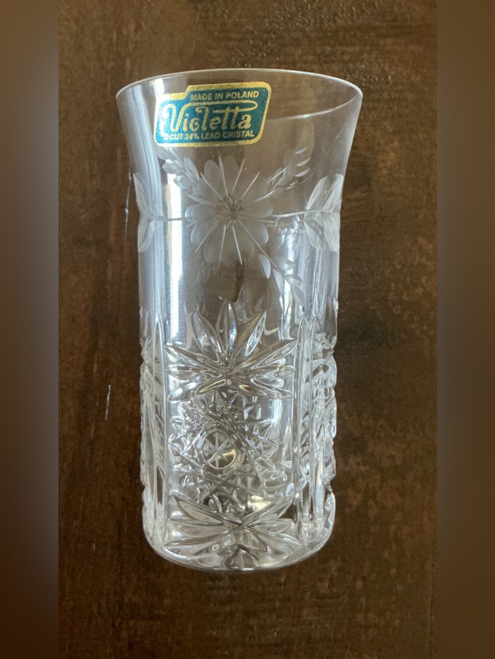 Violetta Vase. Hand-Cut, 24% Lead Crystal. Made in Poland. 4.25" Vintage